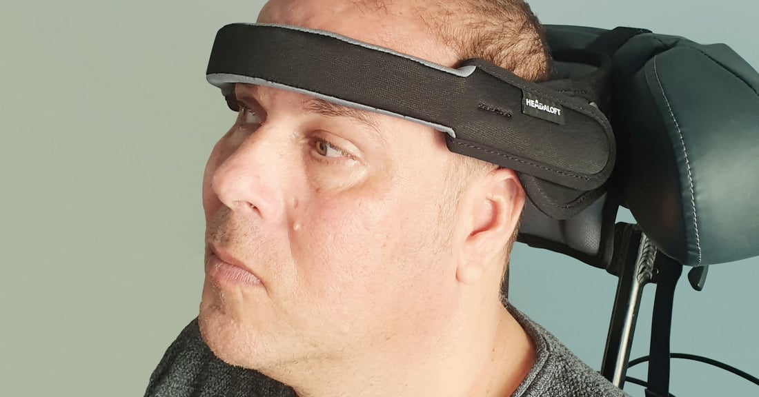 Man using Headaloft to support his head